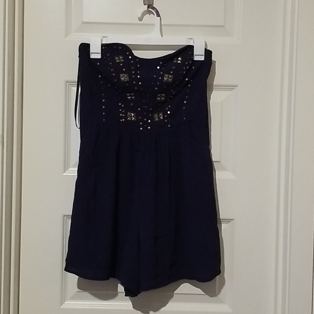 Ladakh Navy Blue Beaded Romper